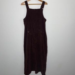 Long Brown Corduroy Dress w 2 Pockets